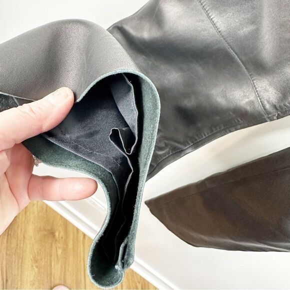 Vintage Classiques Entier Black Leather High Waisted Pants Sz 4 - Picture 6 of 13